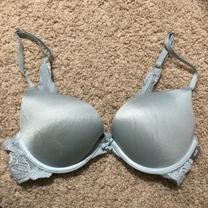 Light blue silky Aerie bra with lace